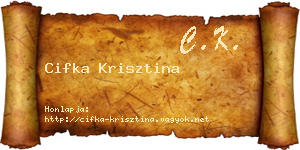 Cifka Krisztina névjegykártya
