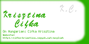 krisztina cifka business card